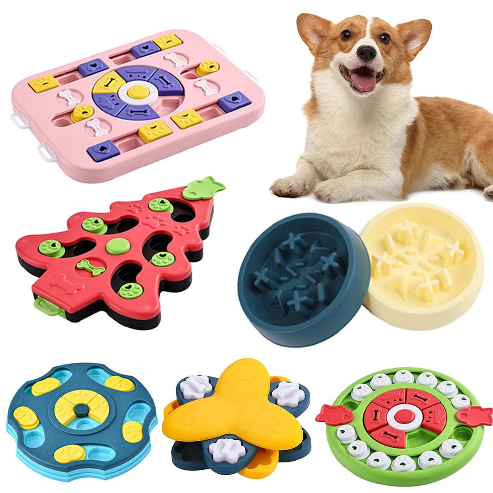 Dog Puzzle Feeder Toy - Puppy IQ Food Dispenser Slowly Eating