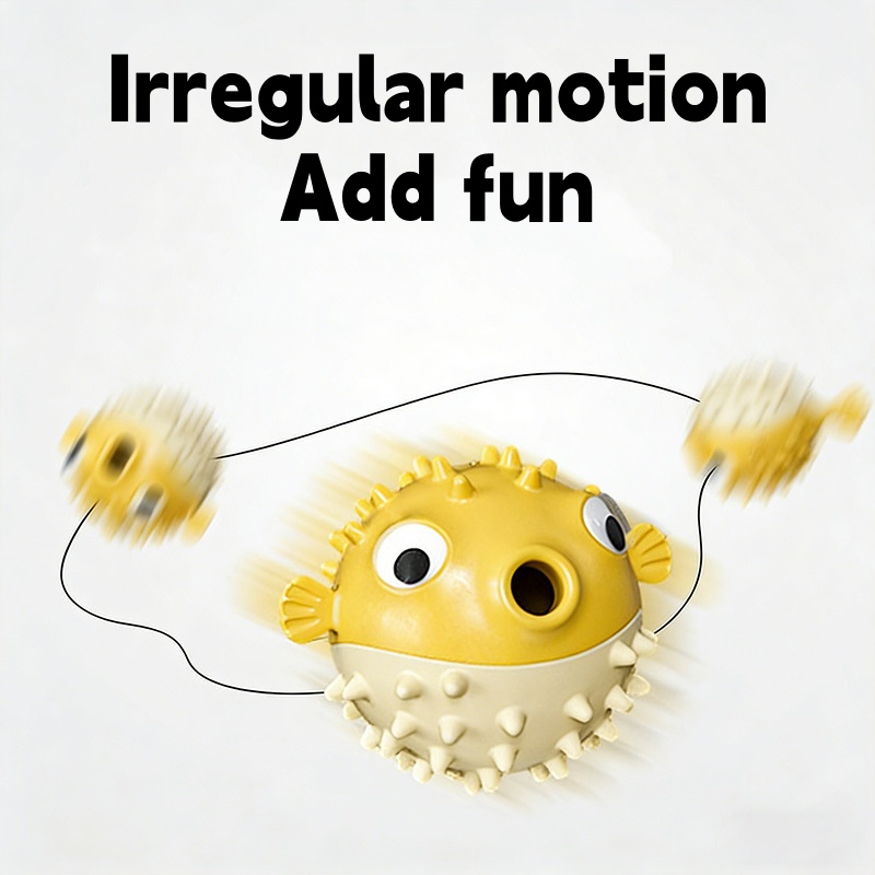 Interactive Bouncing Fish Trea - Rubber Treat Dispensing Dog Toy 评论和价格