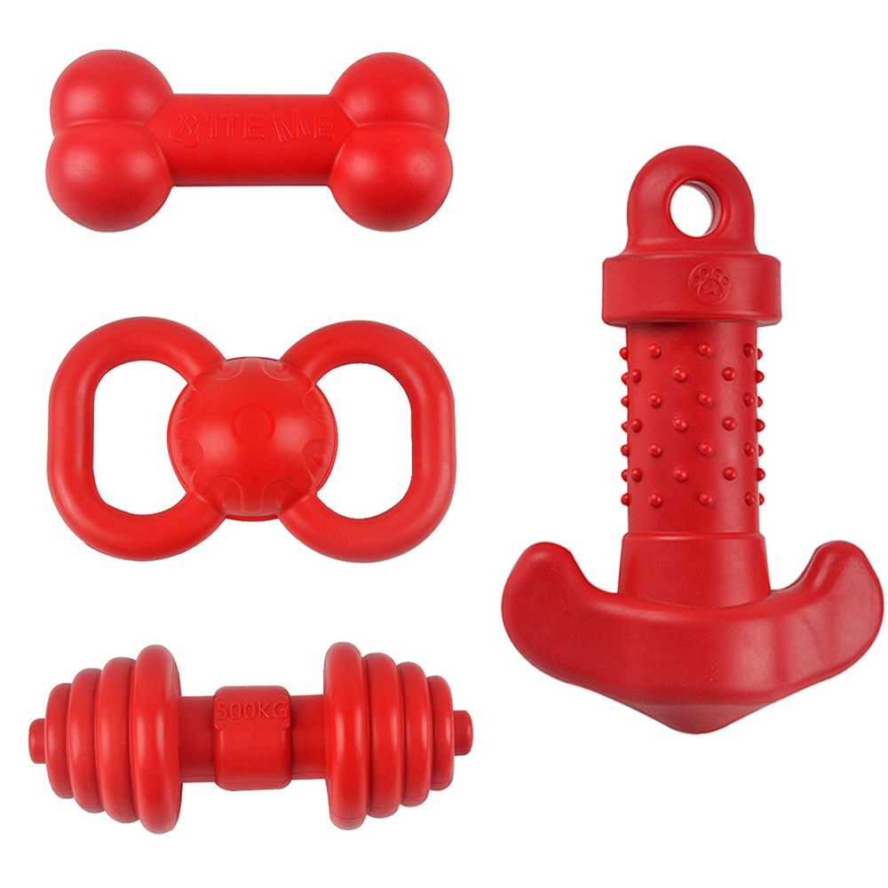 Red TPR Bone Dog Chew Toy Inde - Teeth Cleaning Dog Chew Bone 评论和价格