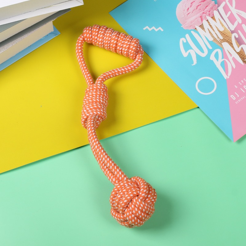1PCS Knot Chew with Tennis Bal - Dog Rope Toy Aggressive Chewers 评论和价格