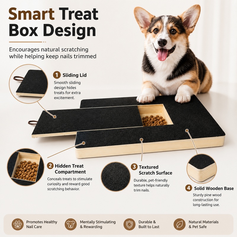 Wooden Dog Nail Scratch Board  - Suction Cup Dog Tug Toy 评论和价格