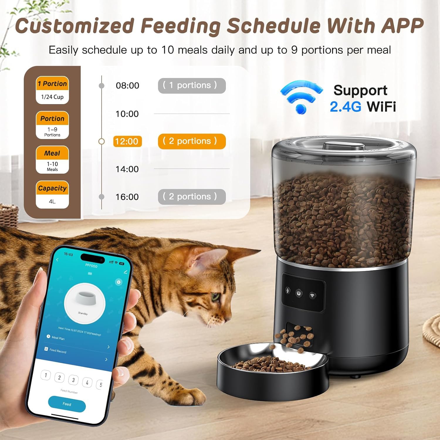 Pet Automatic Feeder 4L Smart  - Pet Feeders 评论和价格