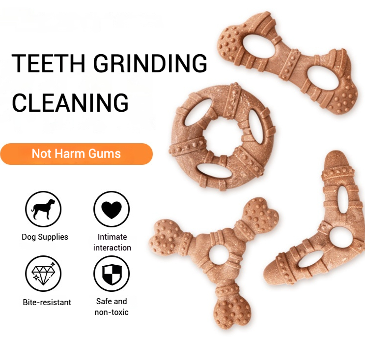 Imitation Bone Molar Dog Toy D - Teeth Cleaning Dog Chew Bone 评论和价格