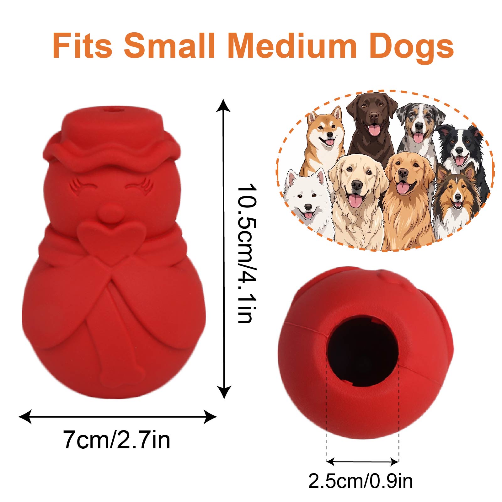 ：Snowman Dog Puzzle Toy, Treat - Rubber Treat Dispensing Dog Toy 评论和价格