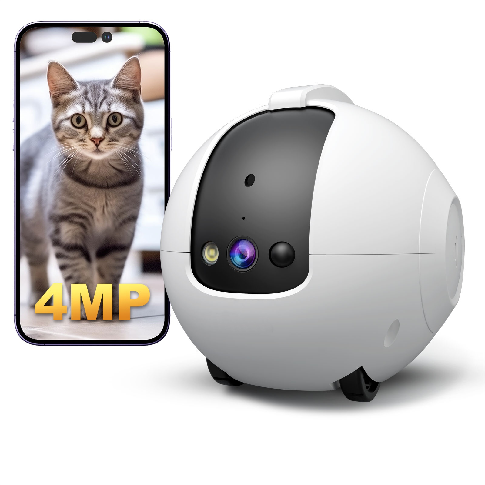 Pet Camera Robot 4MP Pet Compa - Cat Toys 评论和价格