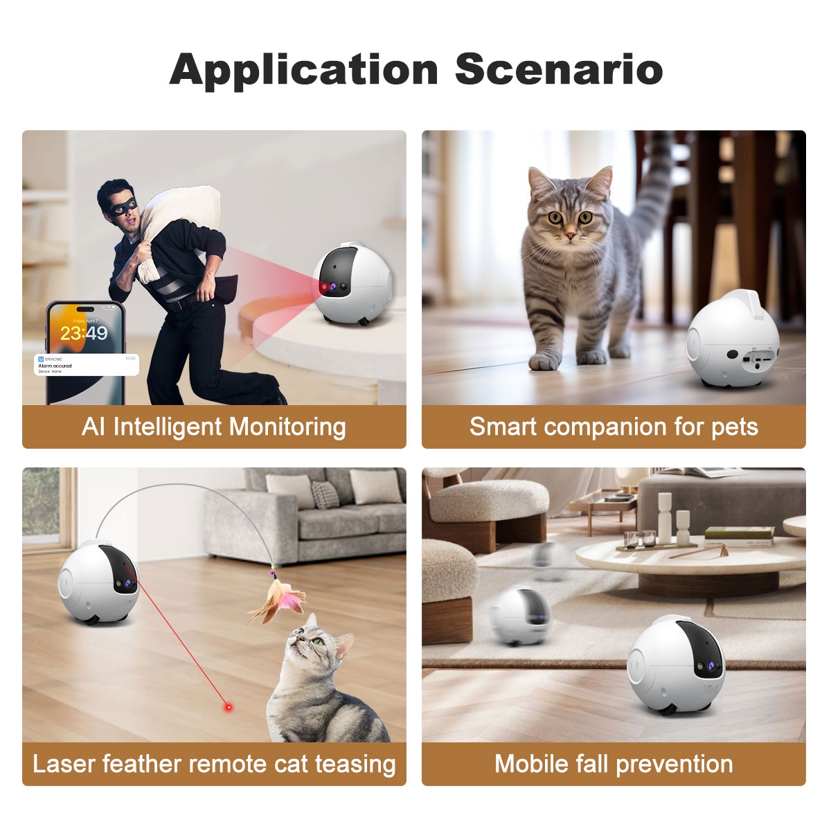Pet Camera Robot 4MP Pet Compa - Cat Toys 评论和价格