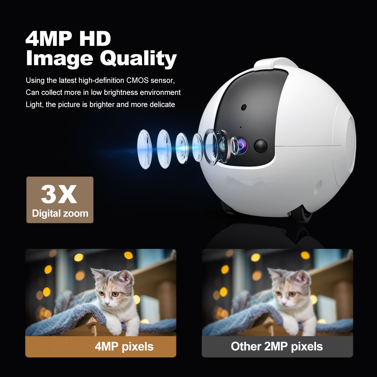 Pet Camera Robot 4MP Pet Compa - Cat Toys 评论和价格